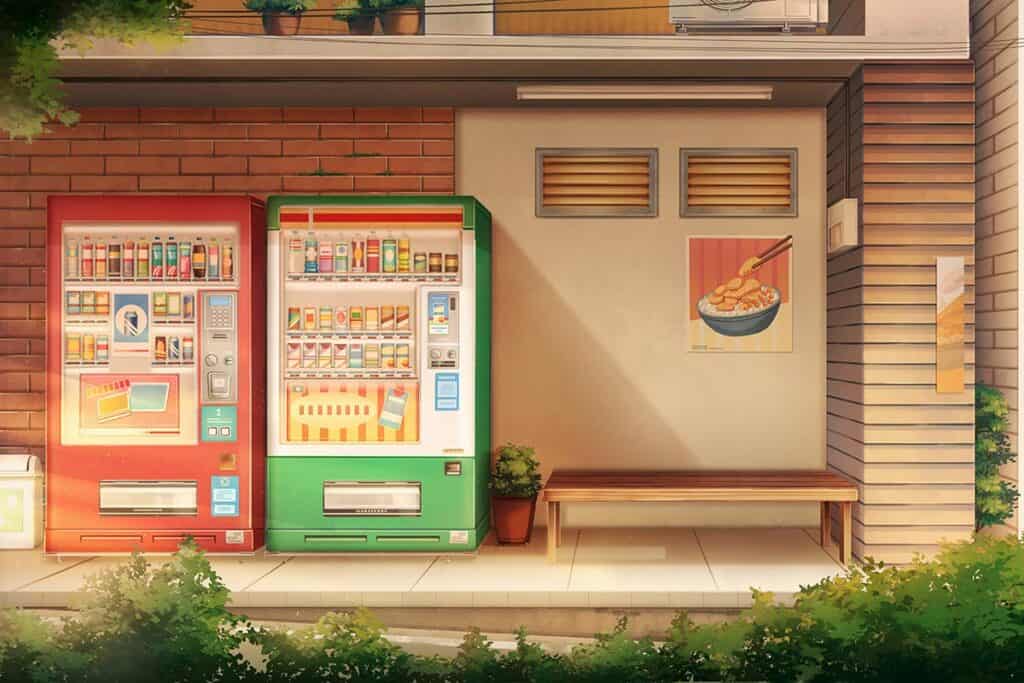 Japanese vending machines on the street