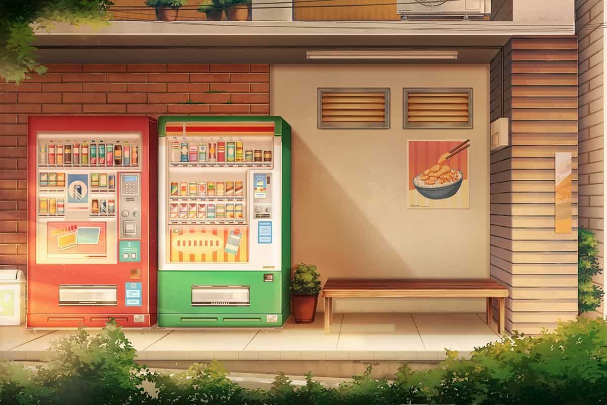 Japanese vending machines on the street